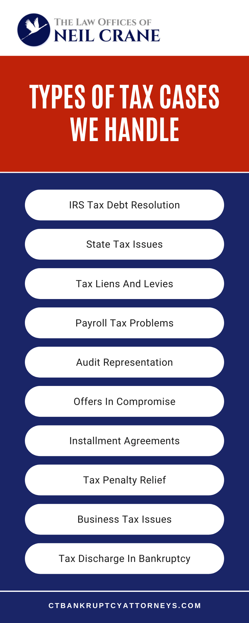 Types Of Tax Cases We Handle Infographic